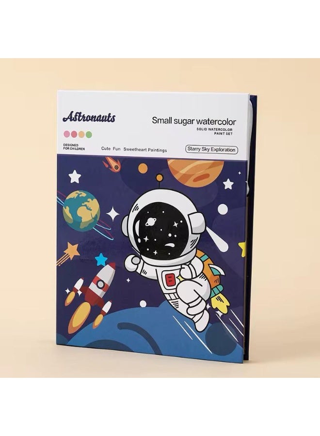 Watercolor coloring books for toddlers, watercolor painting sets for children aged 2-4 and 4-8 years, with an astronaut design, for arts and crafts, a birthday gift for boys and girls - Image 1